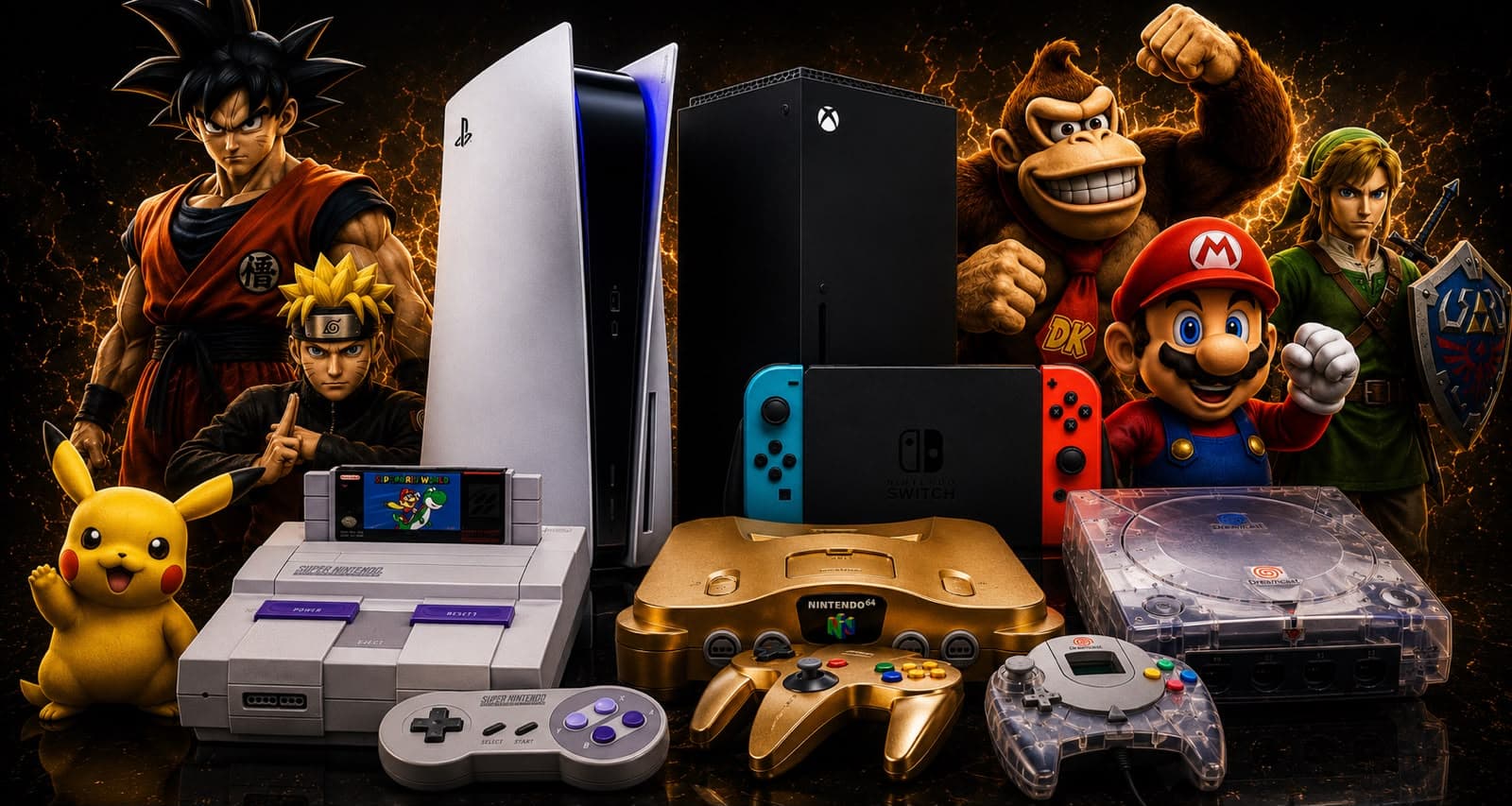 Games, consoles e personagens que representam o universo GameLand
